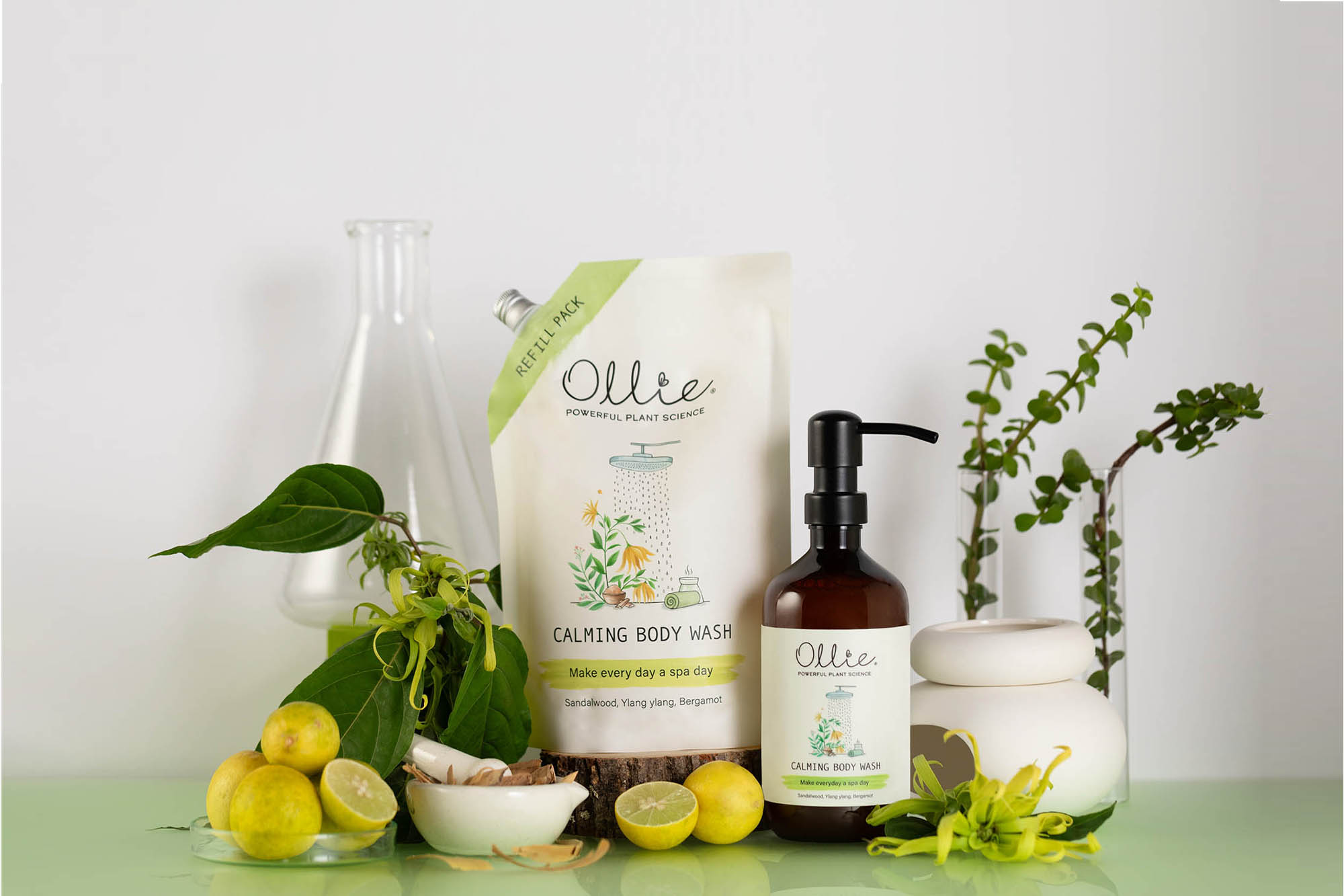 Ollie calming body wash packaging